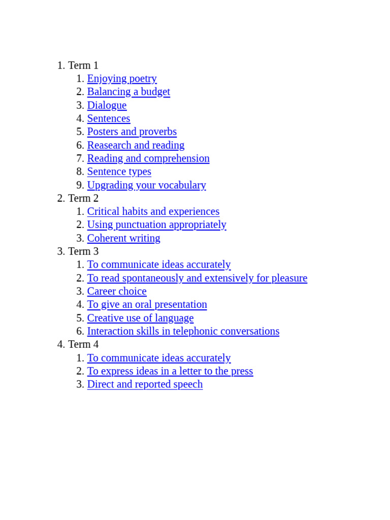English Home Language Grade 9 | PDF | Clause | Verb