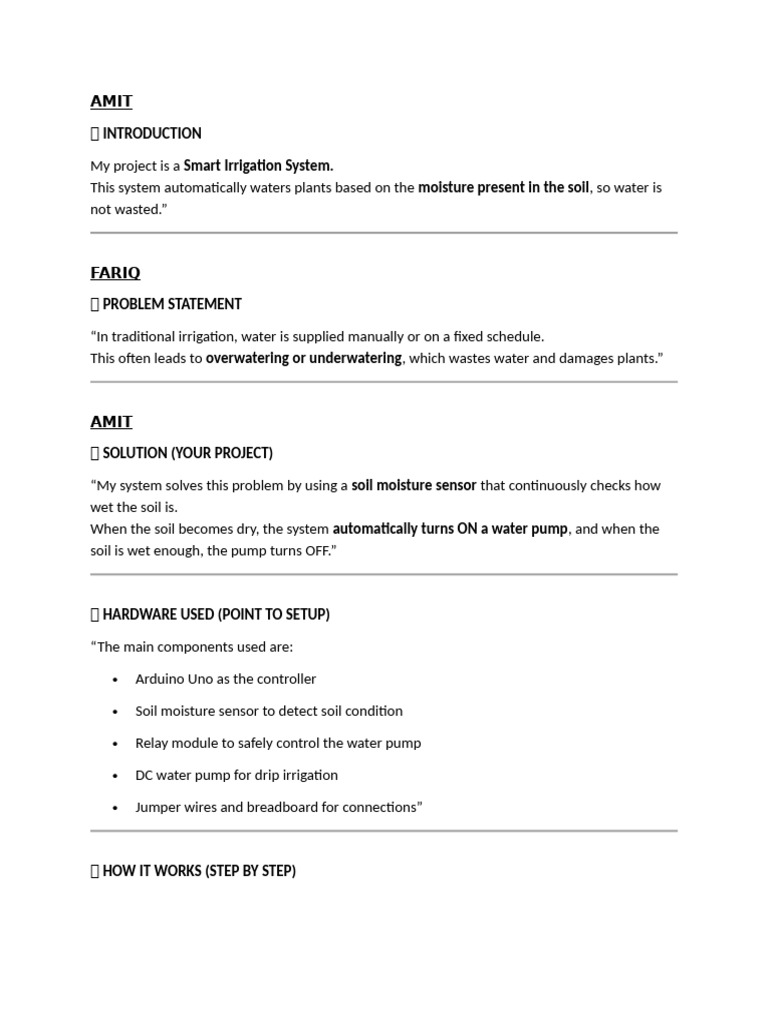 ? Exhibition Script-1 | PDF | Arduino | Soil