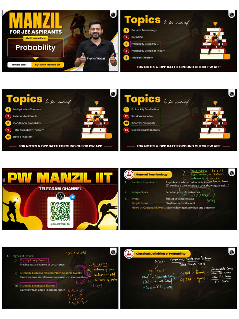 Probability - Class Notes | PDF