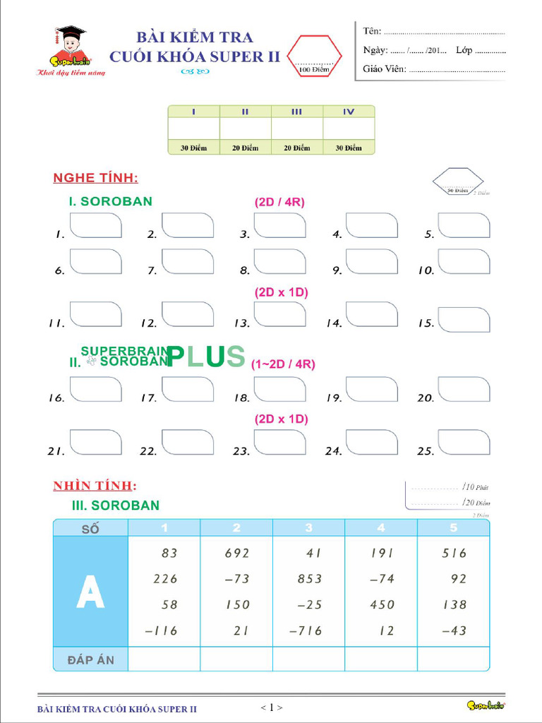 SUPER 2 (Cuối Khóa) | PDF
