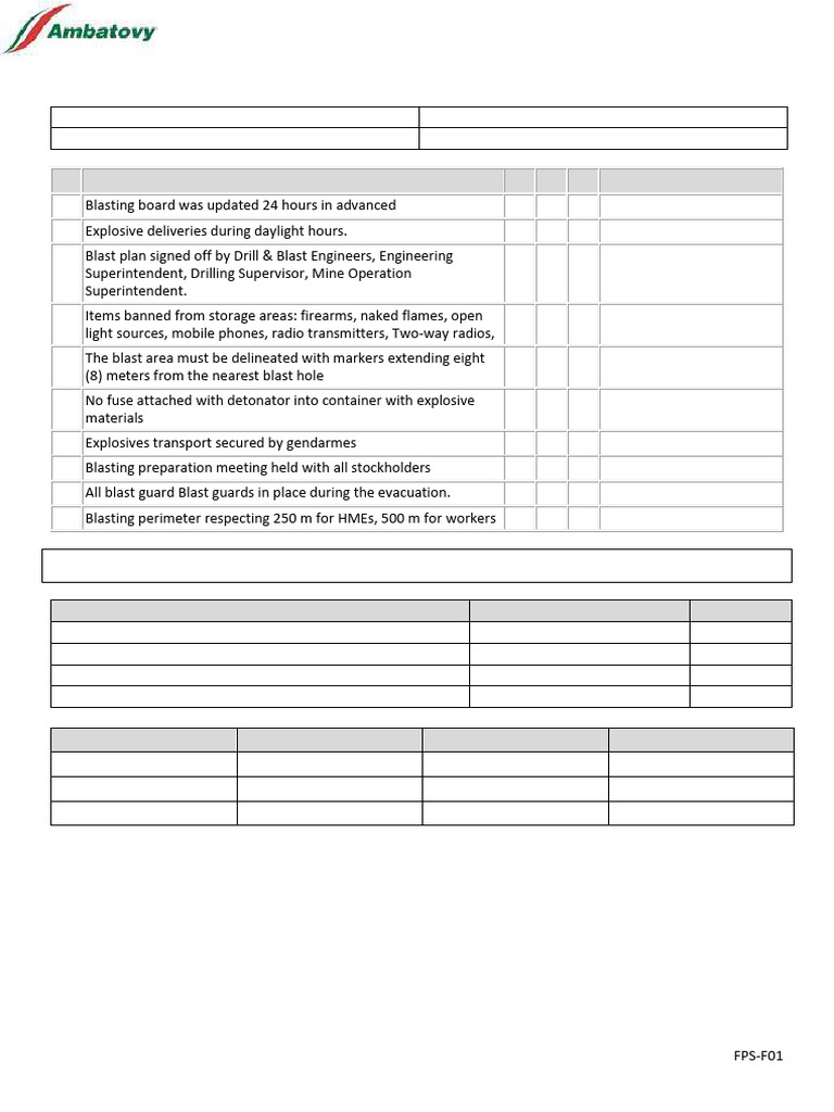 FPS-110 Field Audit Compliance - Explosives | PDF