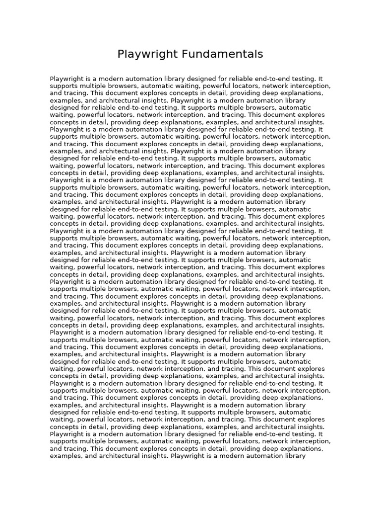 Playwright Fundamentals | PDF | Automation | Computing
