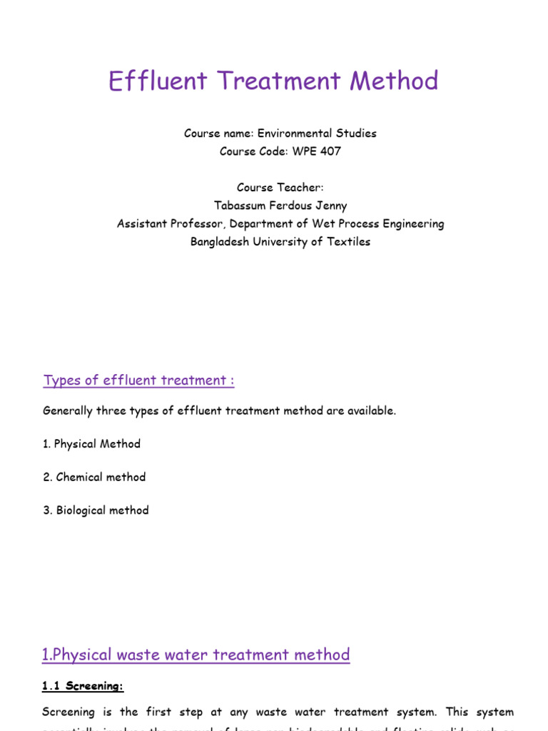 Effluent Treatment Method | PDF | Sewage Treatment | Anaerobic Digestion