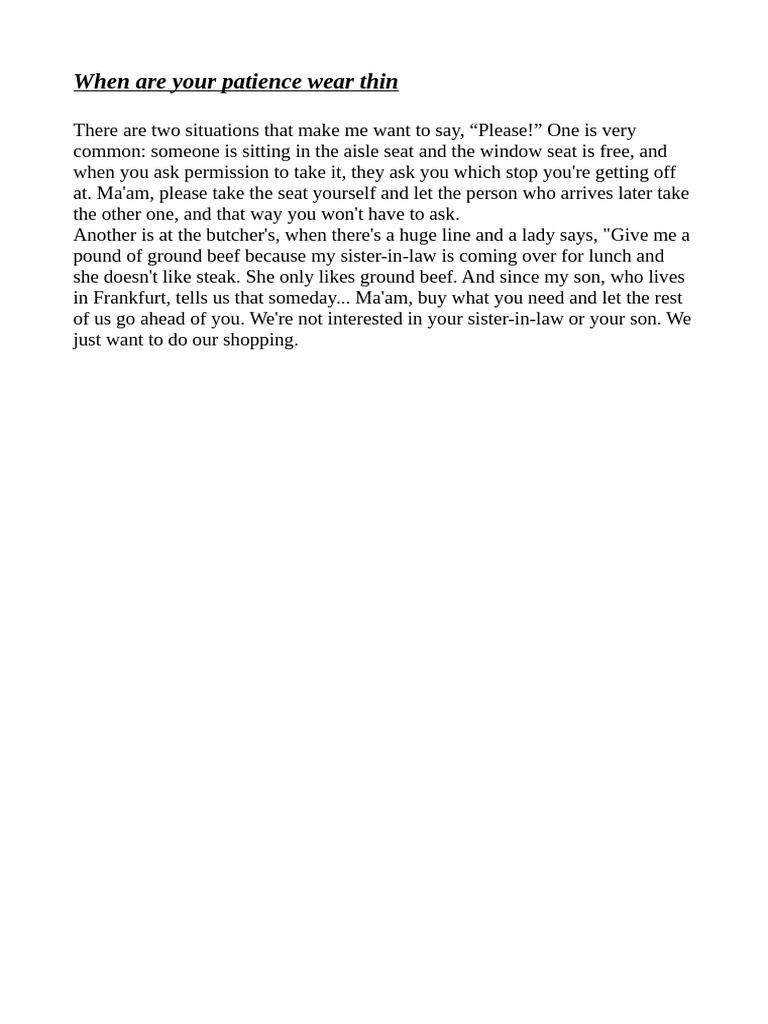 Patience | PDF