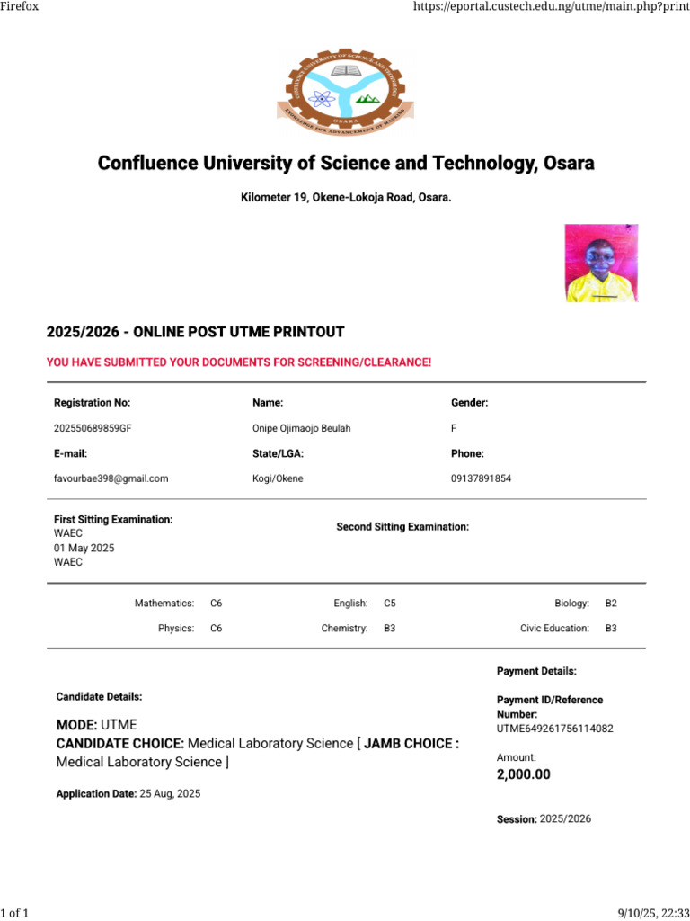 Custech Post Utme | PDF