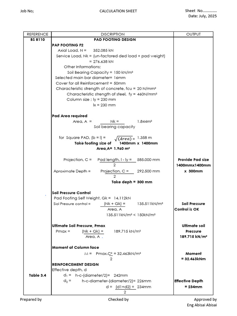 Pad Footings | PDF | Continuum Mechanics | Solid Mechanics