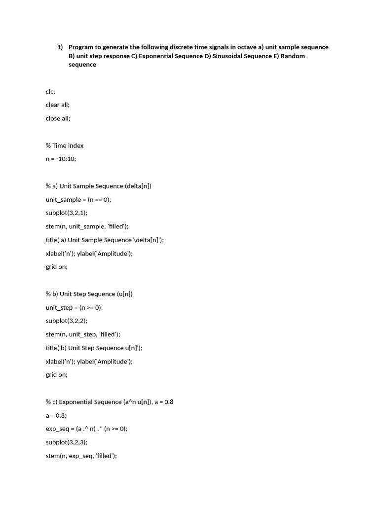 dsp program 1,2 | PDF | Electrical Engineering | Electronics