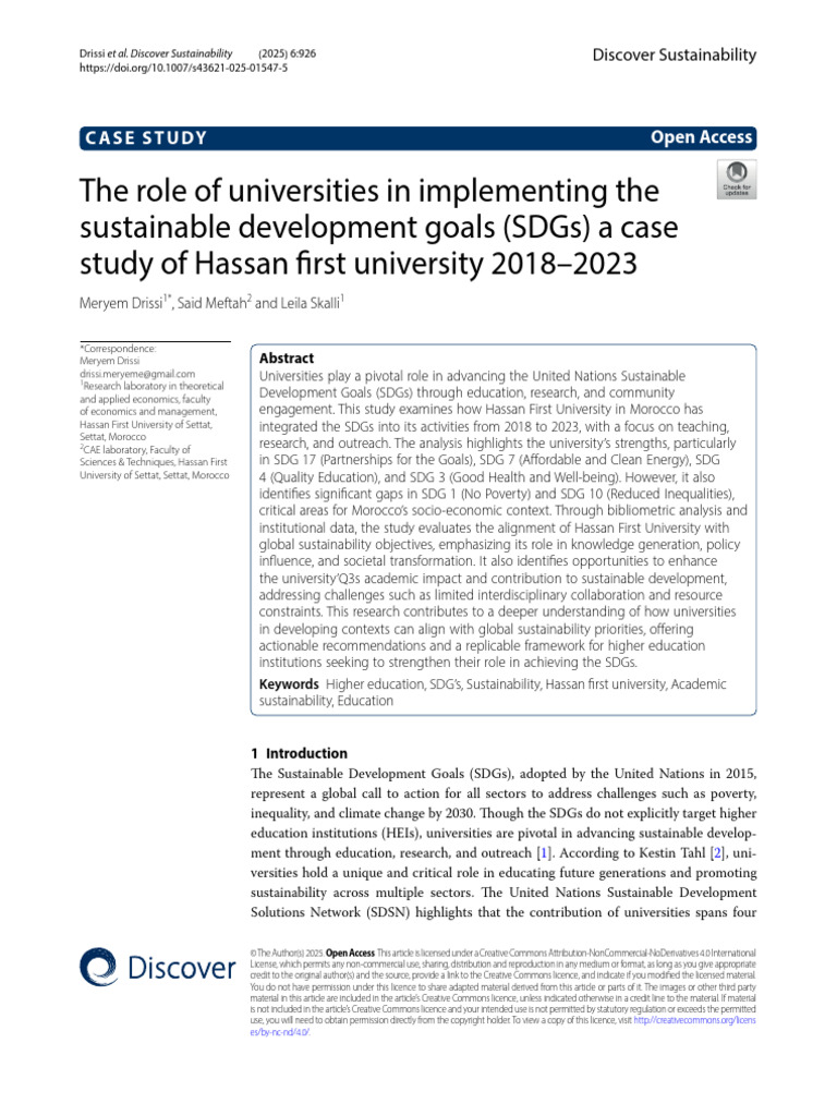 The Role of Universities in ImplementingSDGS | PDF | Sustainability ...