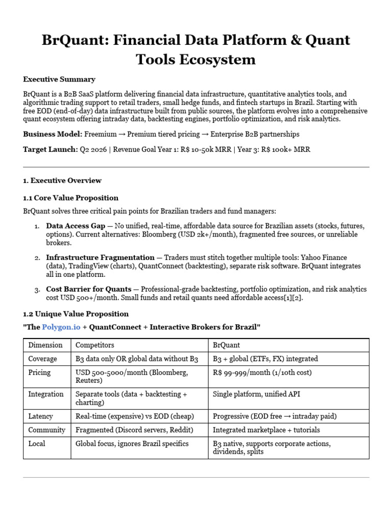 BrQuant Business Model (Lucas) | PDF | Financial Technology | Finance ...