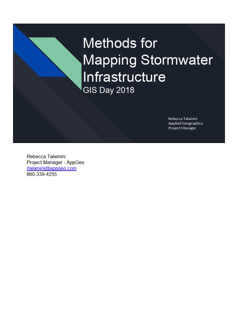 Methods For Mapping Stormwater Infrastructure GIS Day 2018 | PDF ...