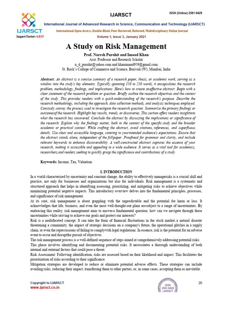 Paper 14506 | PDF | Methodology | Risk Management