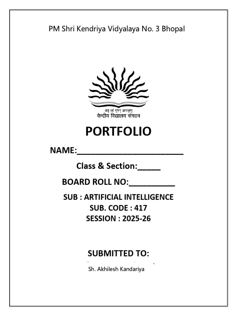BPL Portfolio Ai Class X 2025-26 | PDF | Artificial Intelligence ...