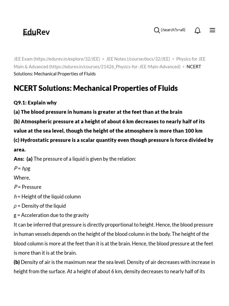 NCERT Solutions Class 11 Physics Chapter 9 - Mechanical Properties of ...