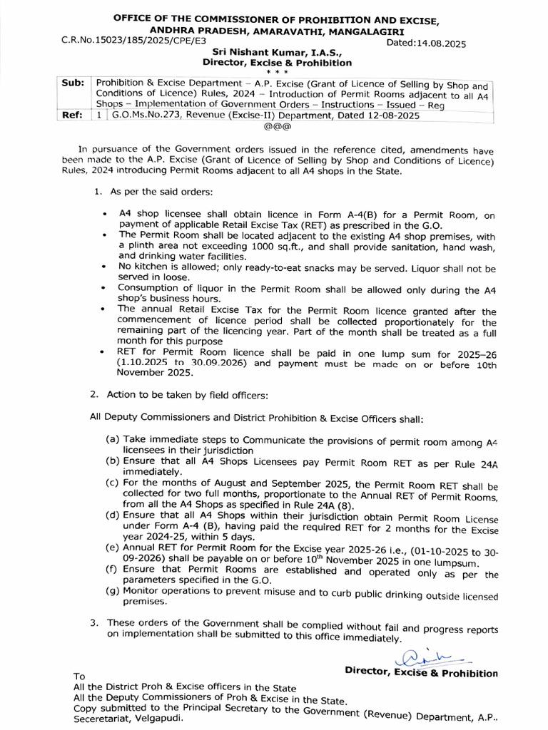 A4 Shop Permit Room Instructions | PDF | License | Excise