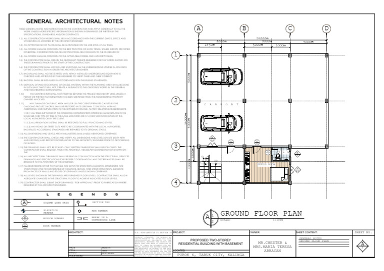 A B C D: Ground Floor Plan A | PDF | Architect