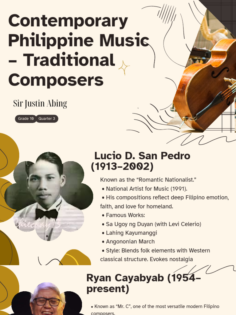 Contemporary Philippine Music Traditional Composers | PDF
