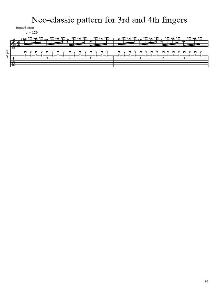 Neo-classic Pattern for 3rd and 4th Fingers | PDF