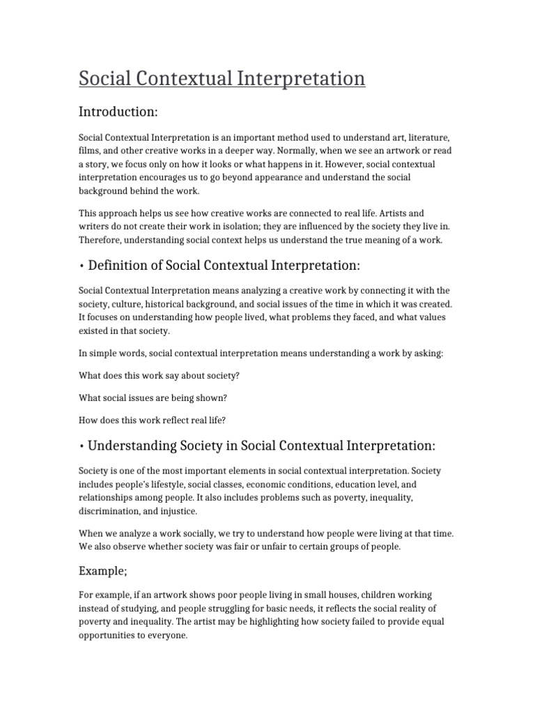 Social Contextual interpretation Group 5 | PDF | Social Inequality ...