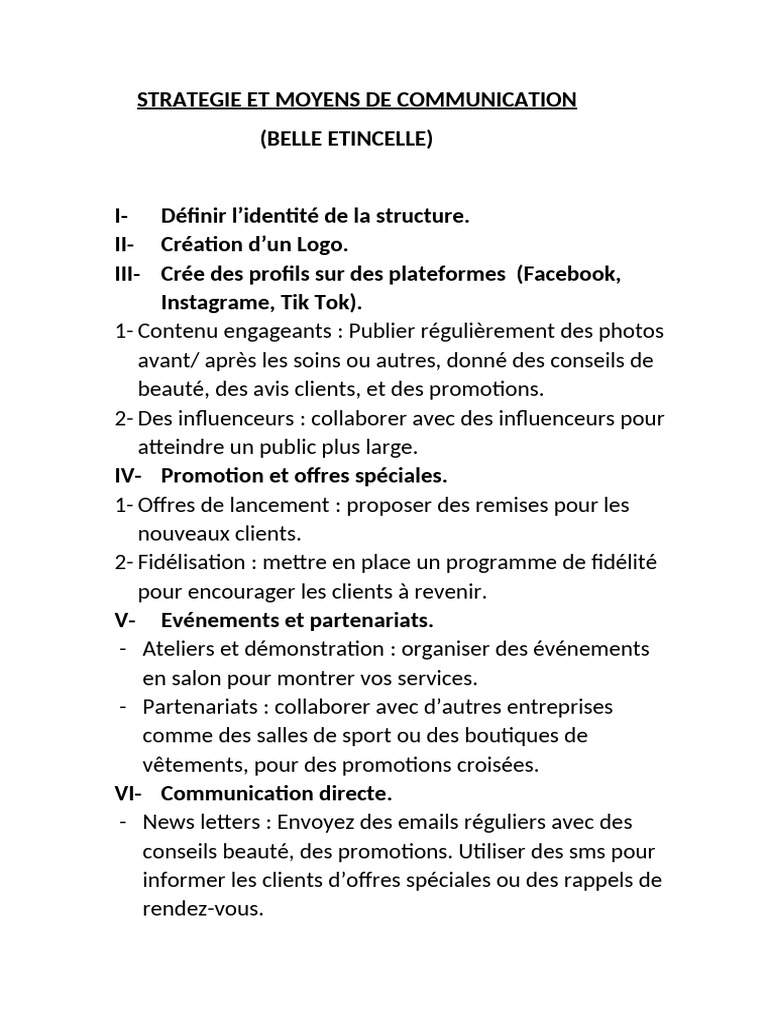 Stratégie de Communication | PDF | Informatique | la communication