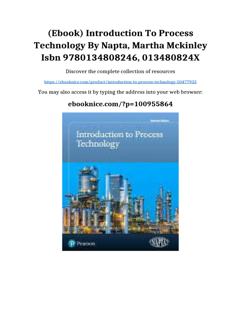 (Ebook) Introduction To Process Technology by NAPTA, Martha McKinley ...