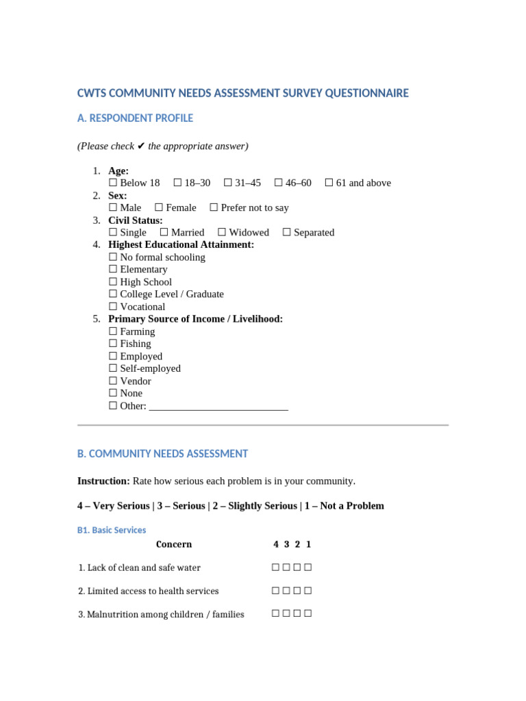 CWTS Community Survey | PDF