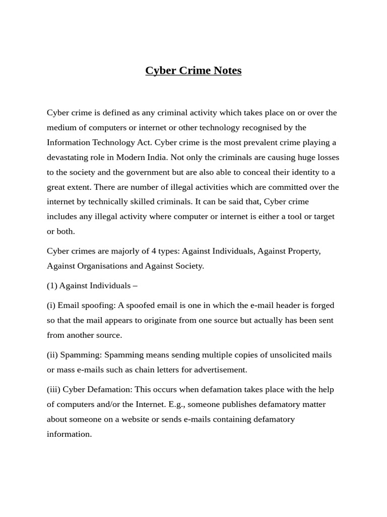 Cyber Crime and security notes for bscit | PDF | Money Laundering ...