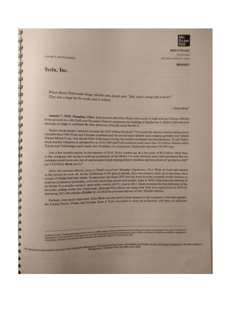 Tesla Case CORRECT FINAL | PDF