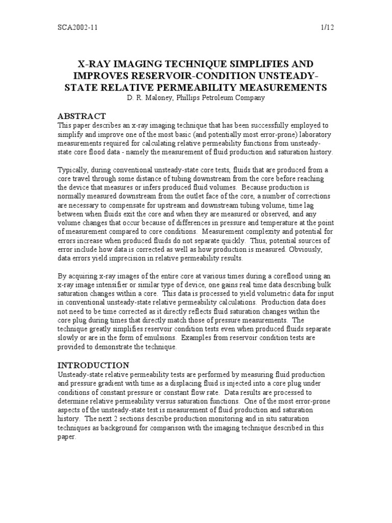 XRay Imaging Technique Simplifies and Improves ReservoirCondition