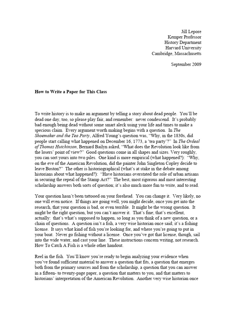 Lepore How To Write A Paper 2009 | PDF