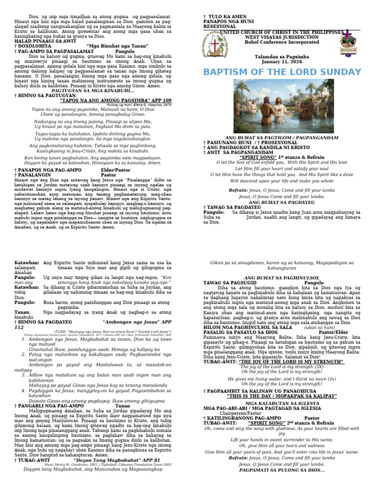 January 11, 2026 Talamdan sa Pagsimba (2) | PDF