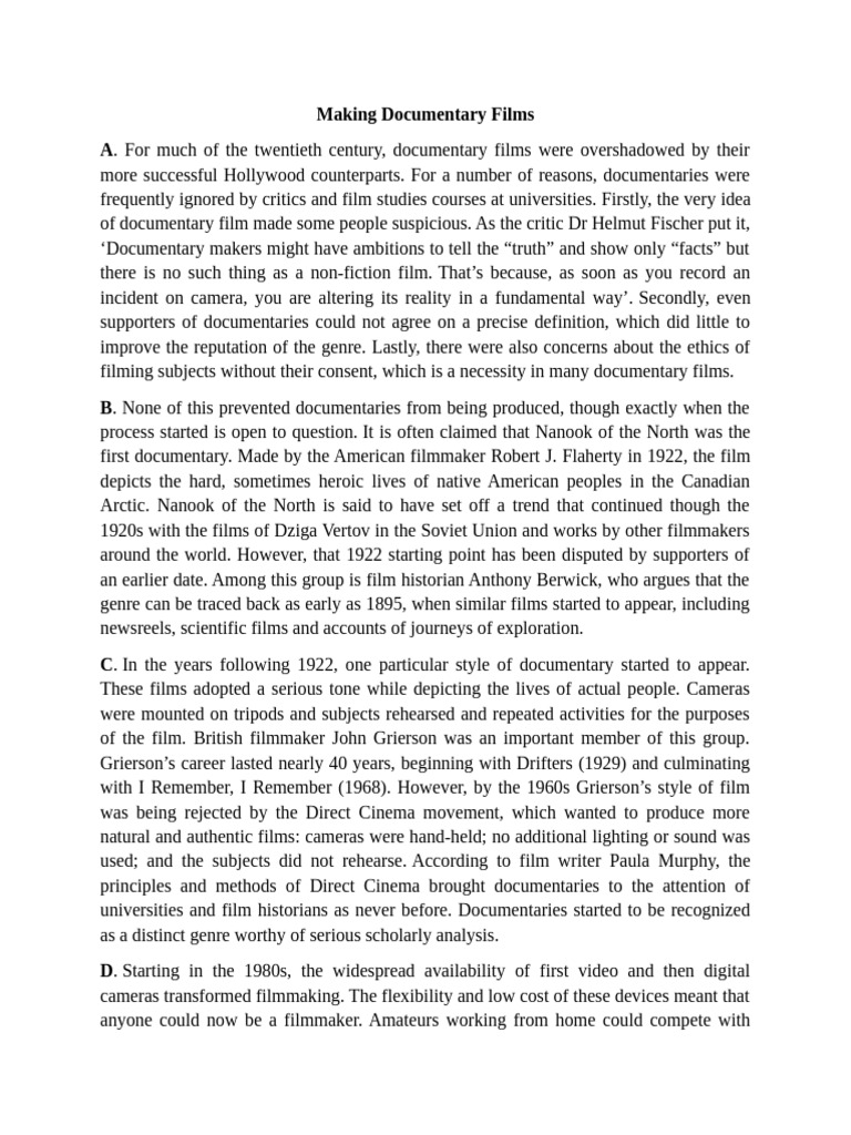 Making Documentary Films | PDF | Documentary Film