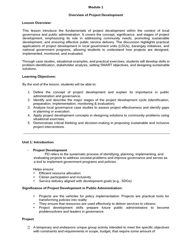 Project Development 1 | PDF | Project Management | Governance