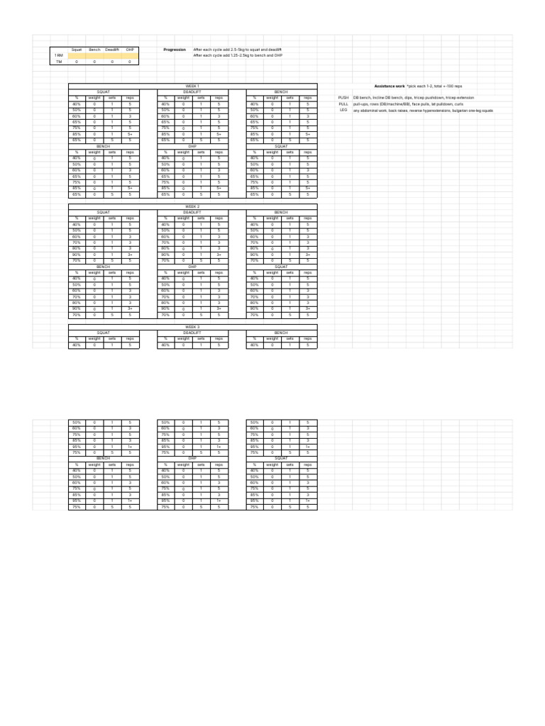 Powerlifting Program 26 - Standard 531 3d | PDF | Management Of Obesity ...