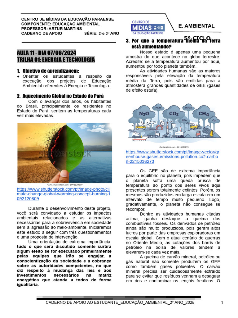 Caderno Do Projeto - Educação - Ambiental - Energia e Tcnologia - 2º ...