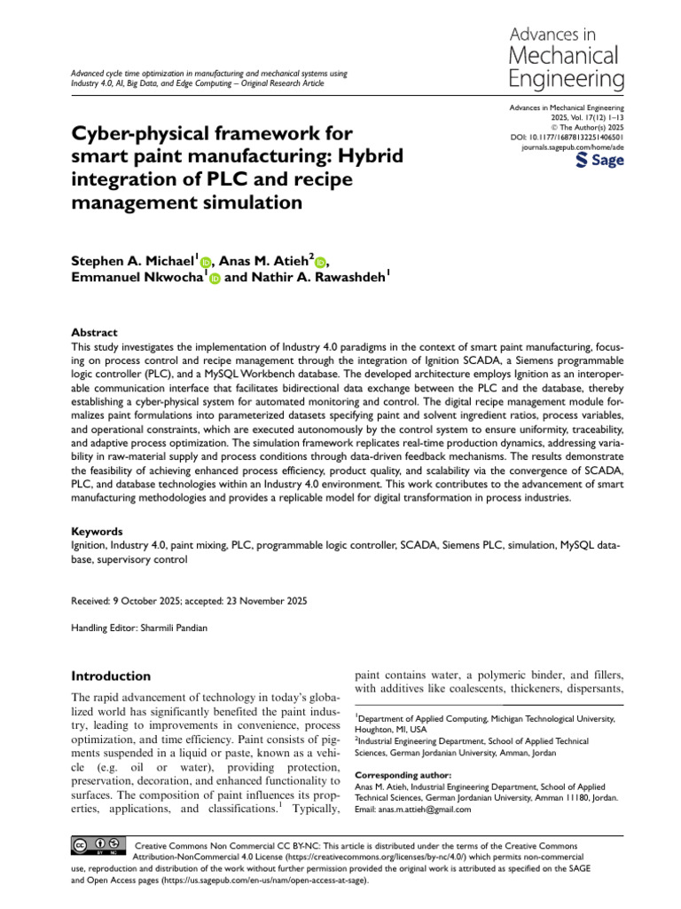 Cyber-Physical Framework For Smart Paint Manufactu | PDF | Programmable ...