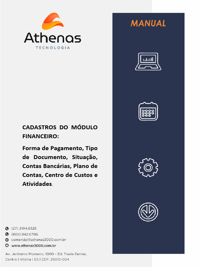 Cadastros Módulo Financeiro | PDF | Conta de transação | Contabilidade