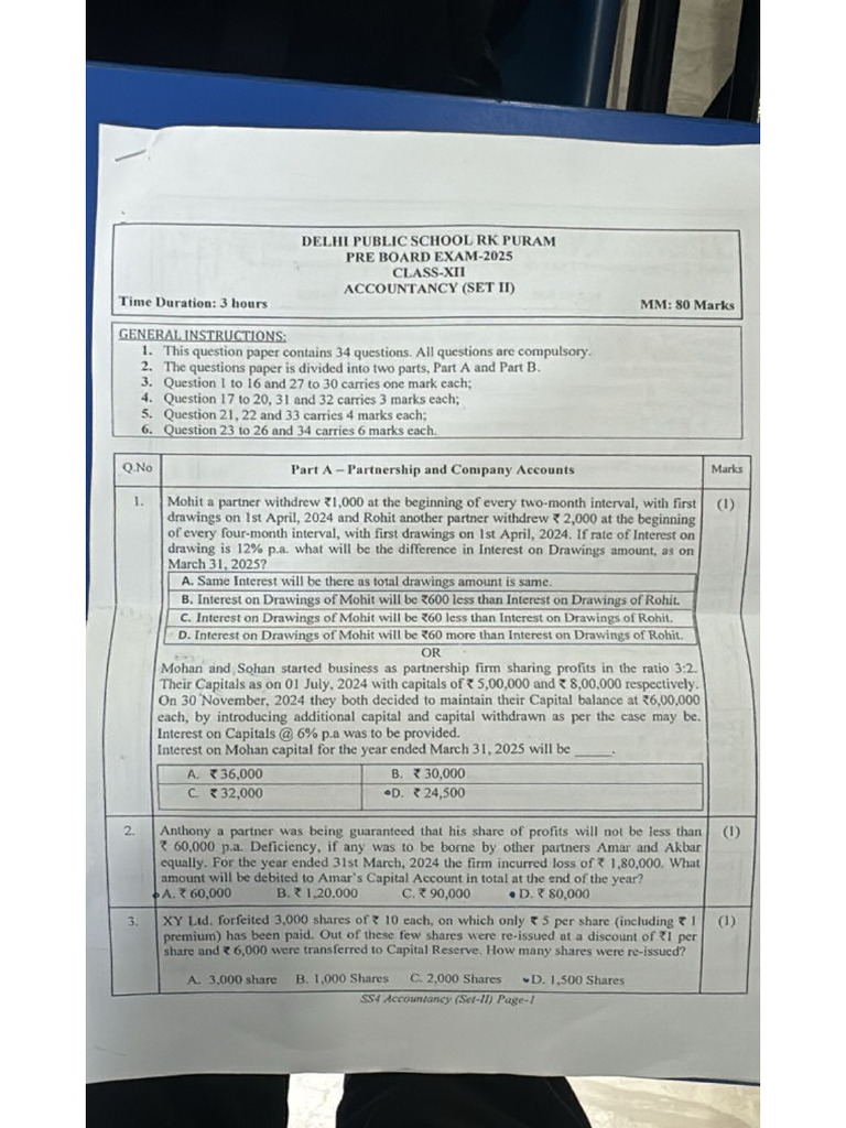 Dps Rk Puram q.paper | PDF