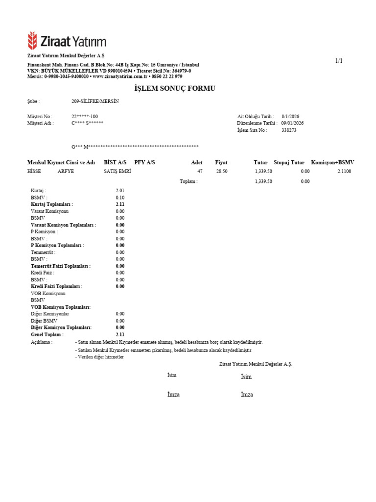 22-100 IslemSonucFormu | PDF