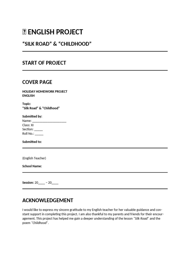 English Project | PDF | Silk Road | Poetry