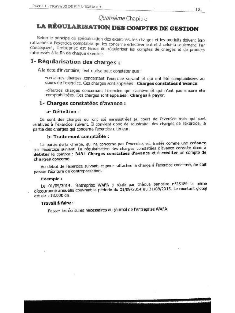 Régularisation Des Comptes de Gestion Cours Et Exercices | PDF