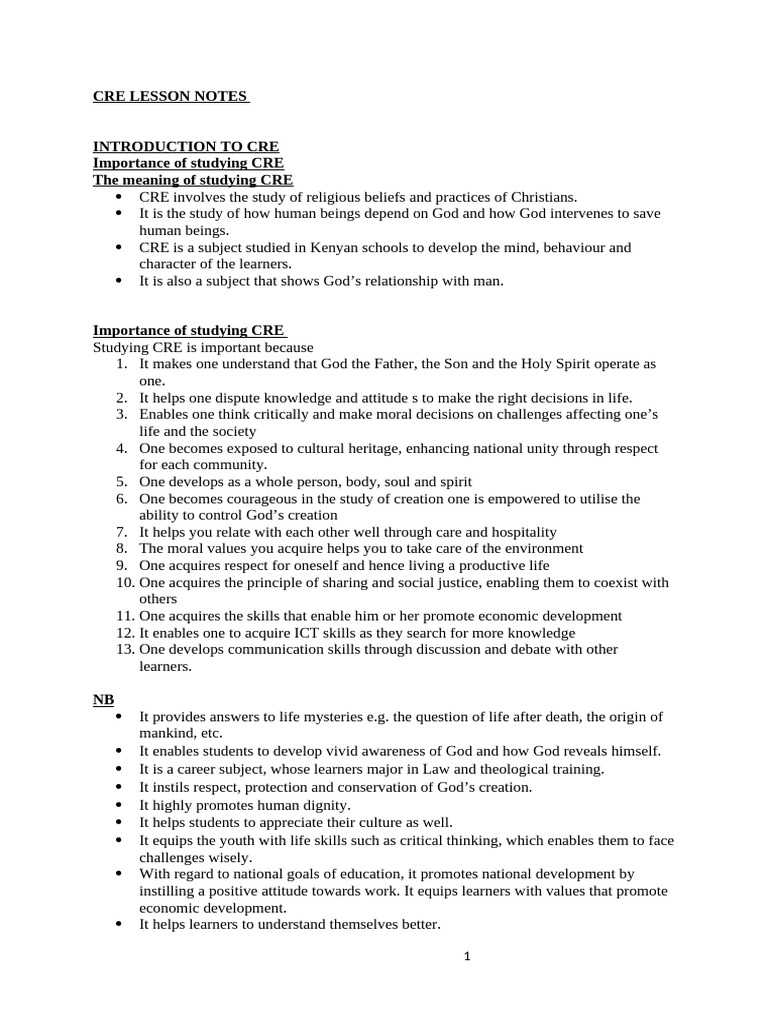 Cre Grade 7 Notes Term 123 Bzl3rq | PDF | Genesis Creation Narrative ...