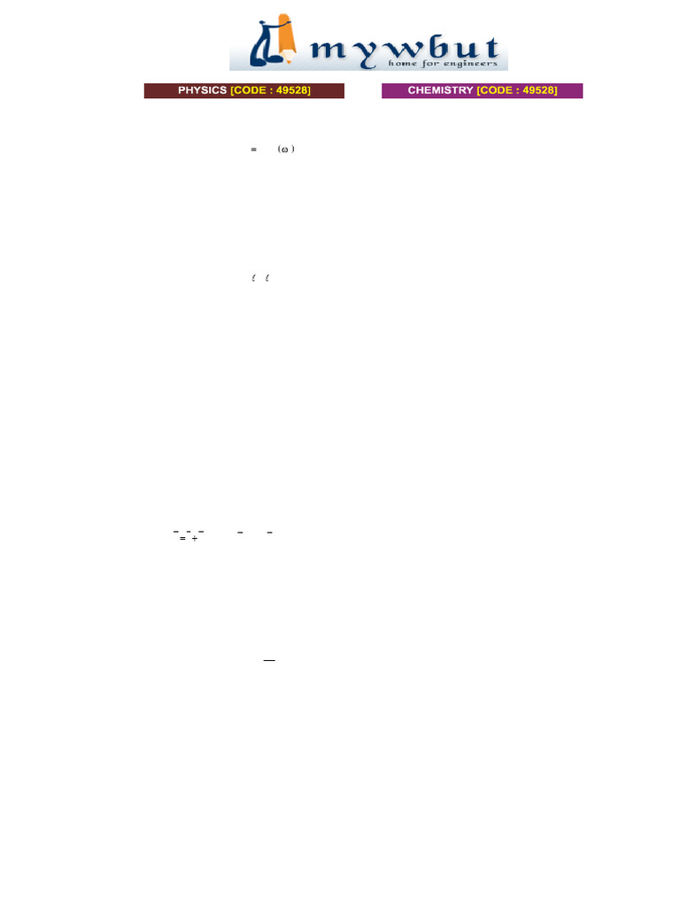 WBJEE_2012 Solution_Phy & Chem | PDF | Chemical Reactions | Physics