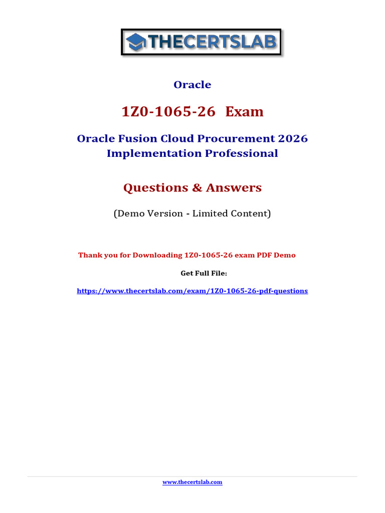 1Z0-1065-26 Exam Questions | PDF | Procurement | Cloud Computing