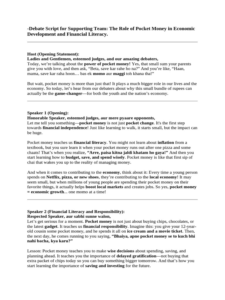 Debate Script Final | PDF