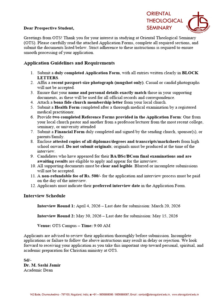 OTS Application Form - 2026-27 | PDF | Leadership