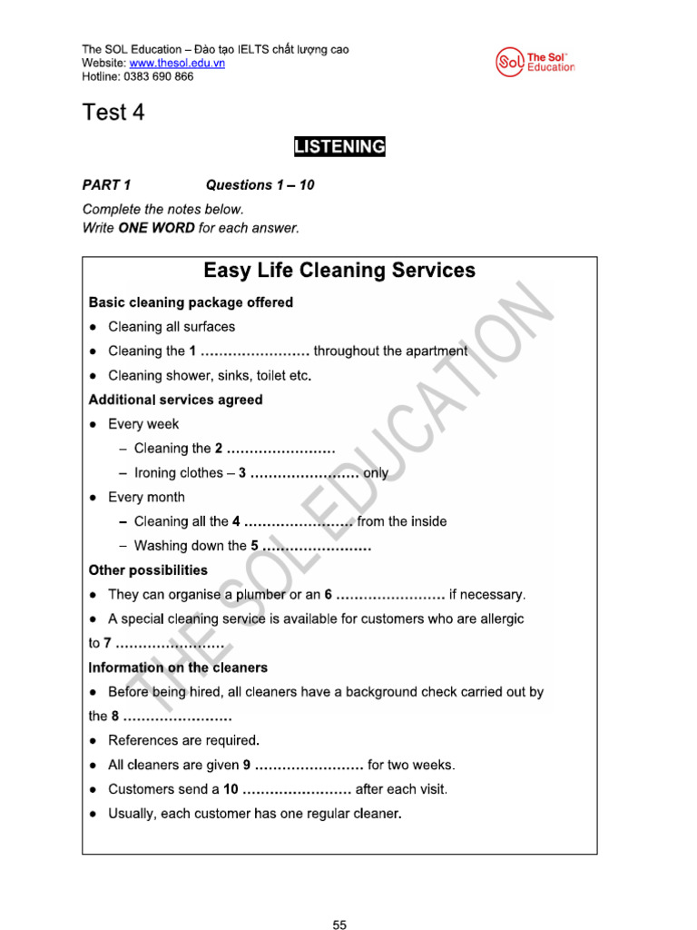 Listening Test 4 Cam 17 | PDF