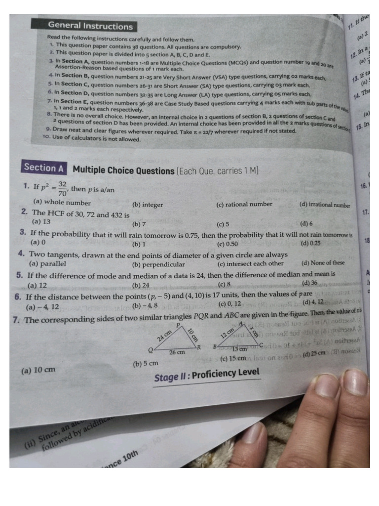 Sample Paper Maths 2 | PDF