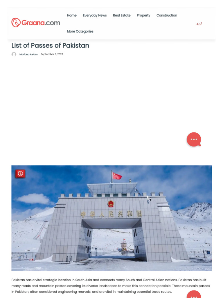 List of Passes of Pakistan _ Graana.com | PDF | Khyber Pakhtunkhwa ...