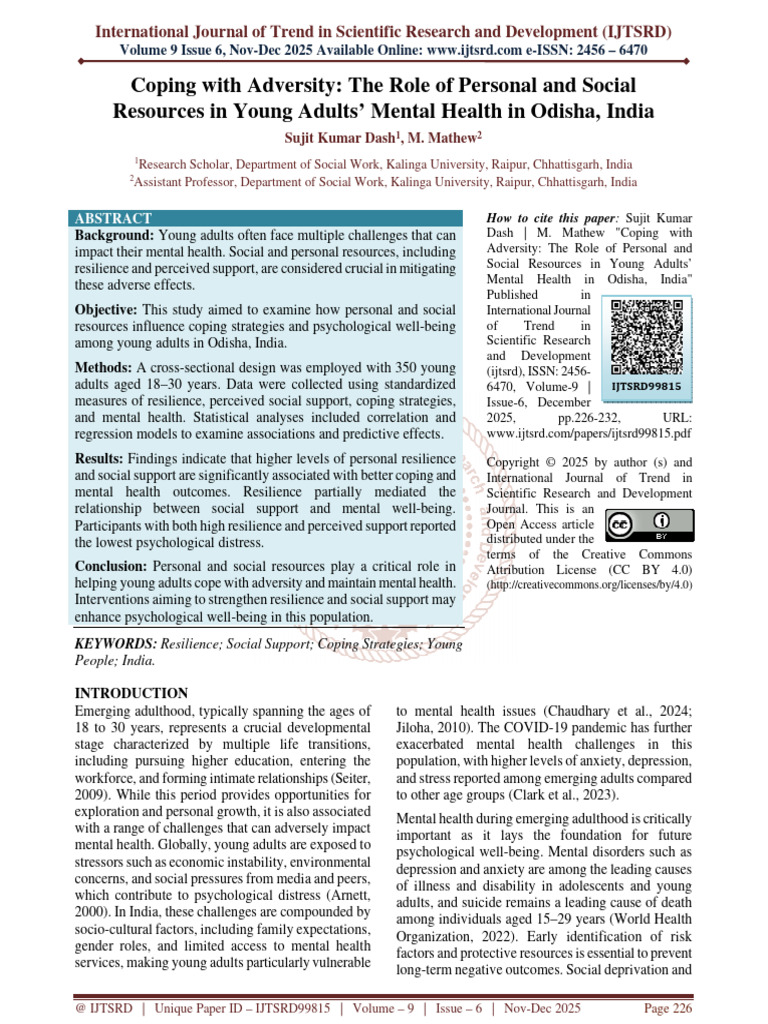 Coping With Adversity The Role of Personal and Social Resources in ...