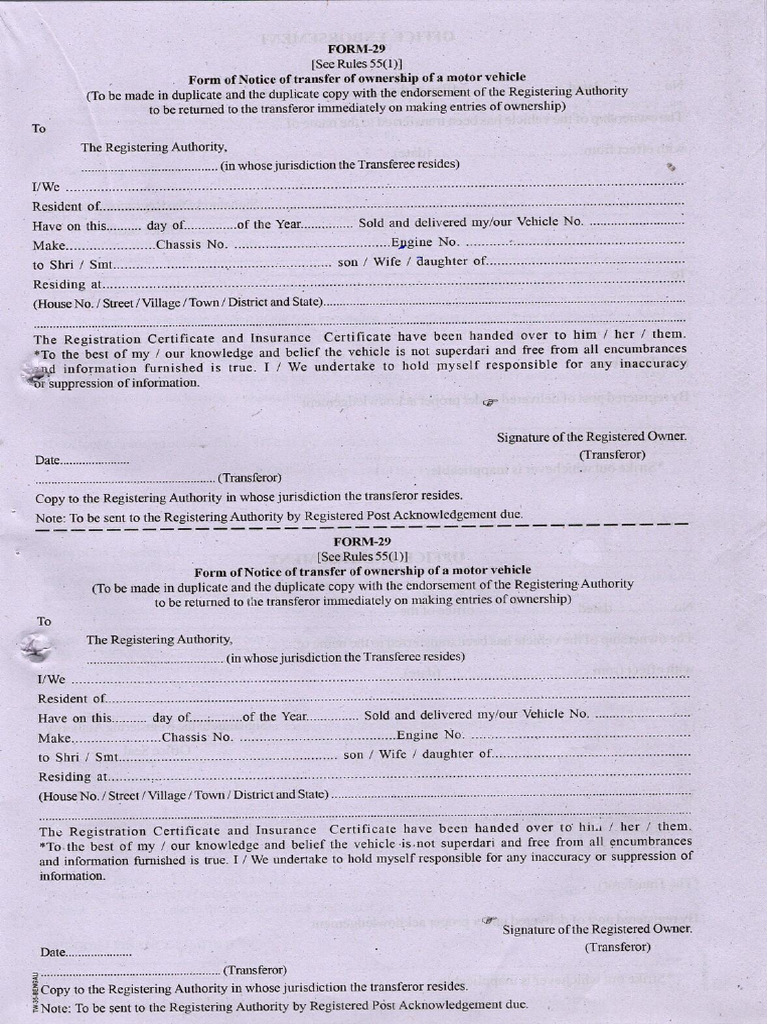 RTO FORMS_0001 (1) | PDF